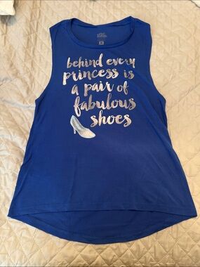 Raw Threads Women's Disney Princess Run Blue Graphic Tank Top